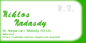 miklos nadasdy business card