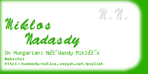 miklos nadasdy business card